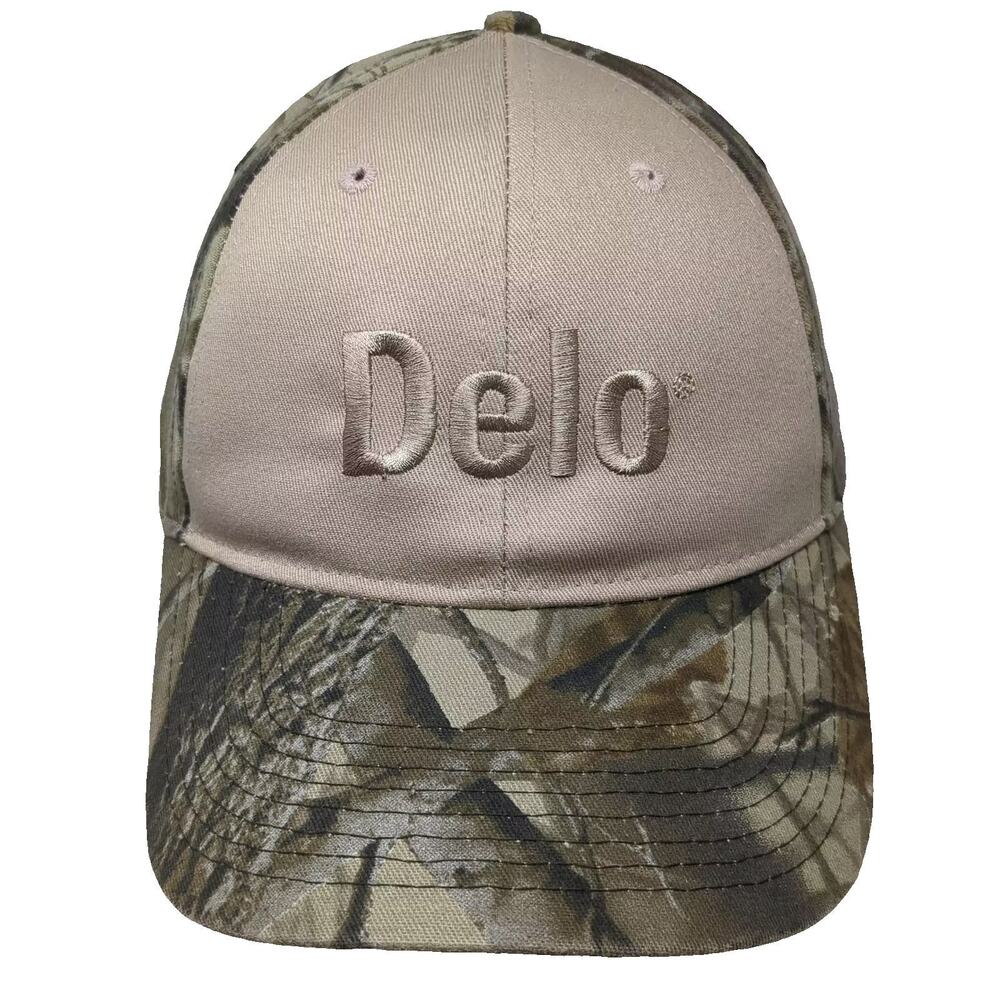 Chevron Delo Realtree Camo Baseball Cap Hat Beige Green OS Slideback Adjustable
